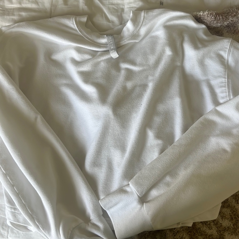 white tie back athleta sweatshirt